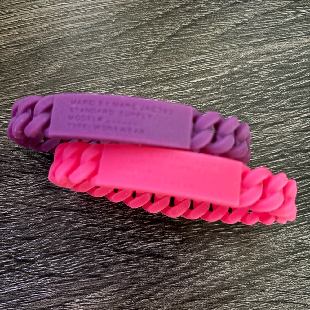 NWOT Marc Jacobs Pink and Purple Braided Stretch Bracelets